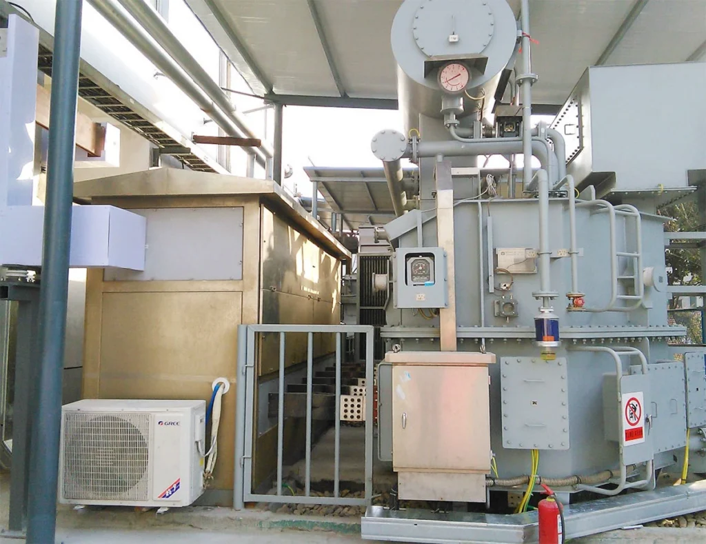 Industrial power equipment in a workshop