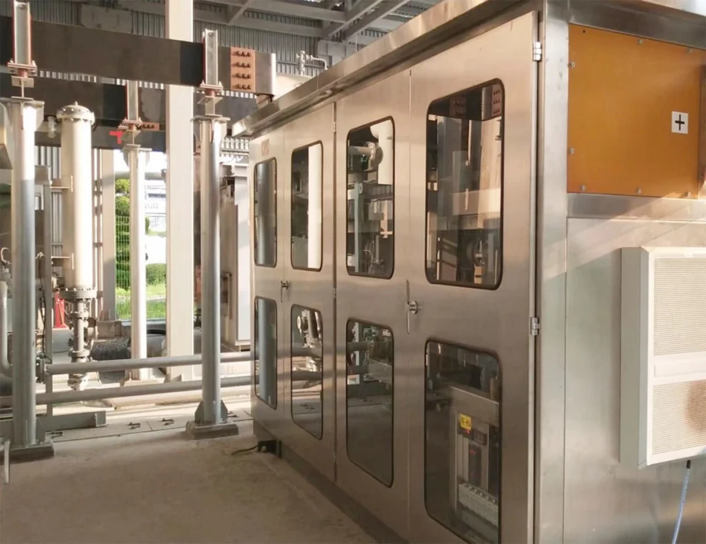 Industrial electrical cabinets on site