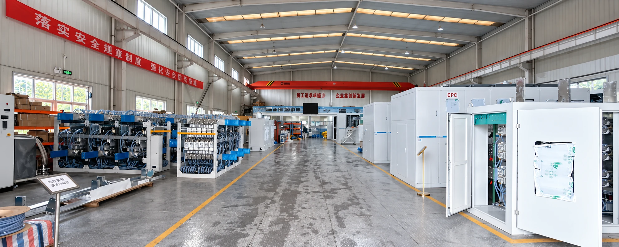 CPC workshop with rectifier equipment and control cabinets